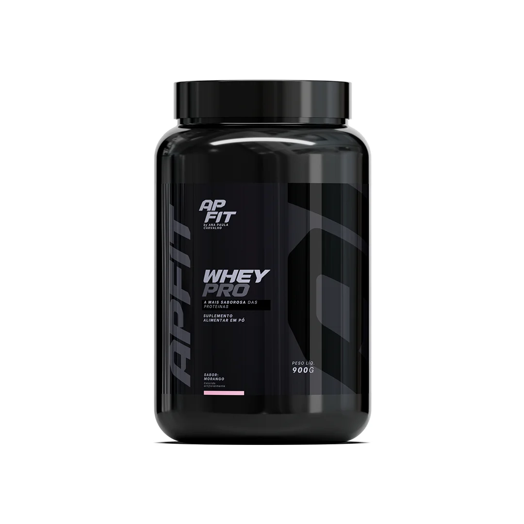 Whey Protein ApFit Morango - Massa Muscular 900g - 1
