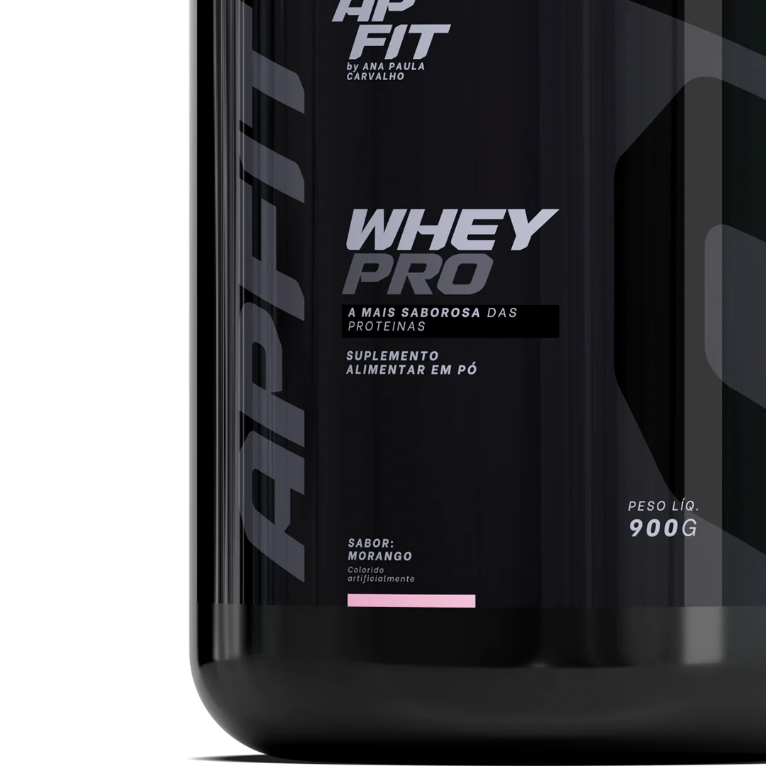Whey Protein ApFit Morango - Massa Muscular 900g - 3